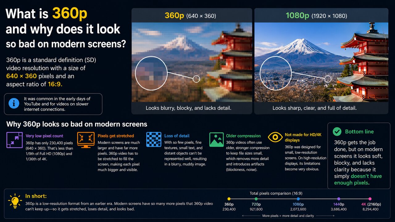 360p Monitor 360p to 1080p: How to Convert Video and What to Expect | Wink