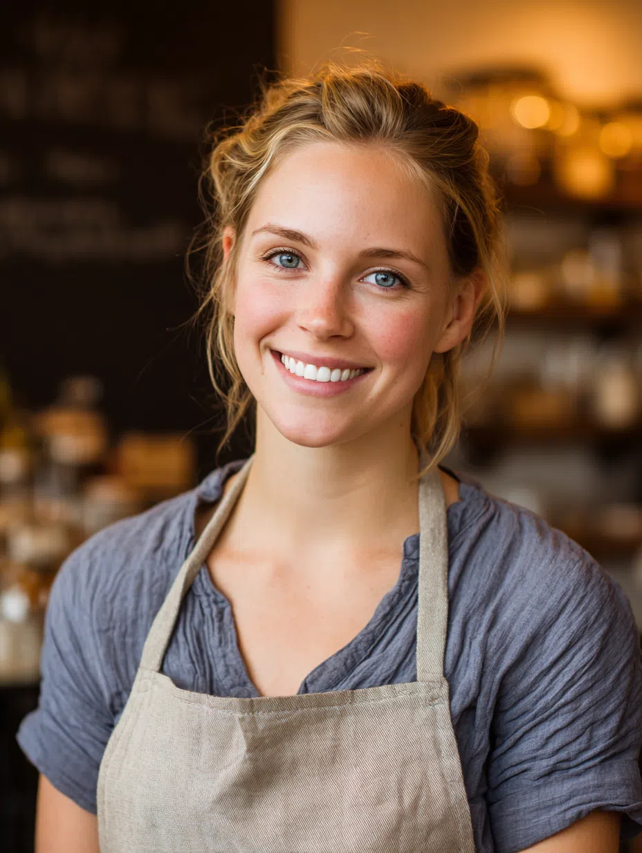 Realistic headshot of a café owner representing restaurant business users of X-Design AI flyer maker.